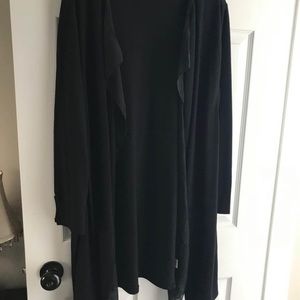 Beautiful soft and flowy black chiffon open long cardigan